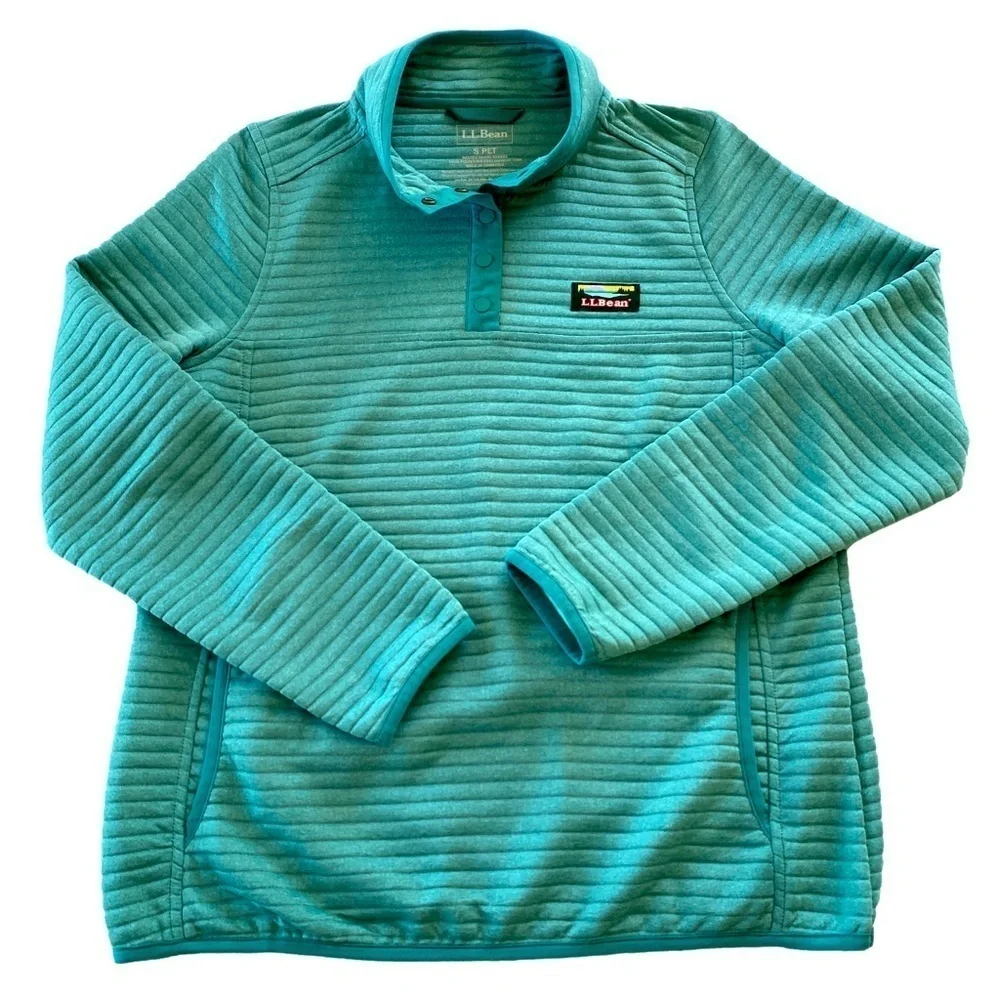 L.L Bean Women's Teal Airlight Knit Pullover Shacket. - Picture 2 of 12
